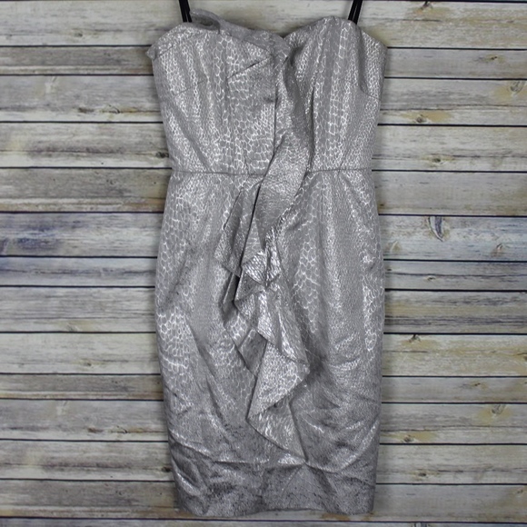 David Meister Dresses & Skirts - David Meister Ruffle Strapless Embossed Dress